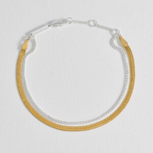 Gold Herringbone Chain Bracelet Set - Estella Bartlett | The Jewellery Edit at Jaynes Bridalwear, Lincoln