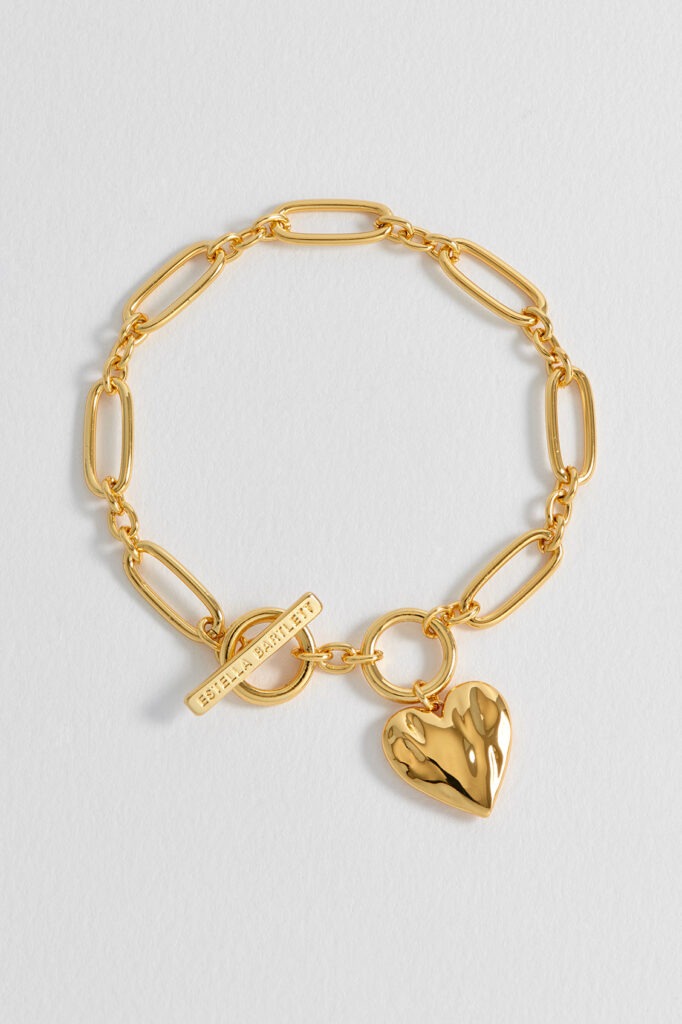 Oversized Molten Heart T-Bar Bracelet - Gold - Estella Bartlett | The Jewellery Edit at Jaynes Bridalwear, Lincoln