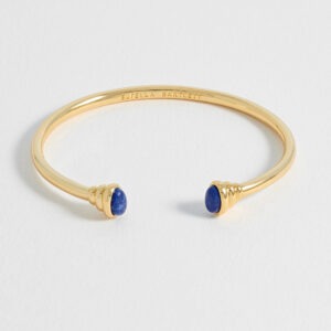 Cabochon Lapis Lazuli Open Bangle - Gold - Estella Bartlett | The Jewellery Edit at Jaynes Bridalwear, Lincoln