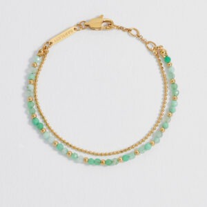 Faceted Green Gemstone Duo Bracelet - Gold - Estella Bartlett | The Jewellery Edit at Jaynes Bridalwear, Lincoln