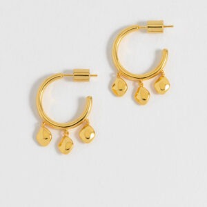 Triple Pebble Hoop Earrings - Gold - Estella Bartlett | The Jewellery Edit at Jaynes Bridalwear, Lincoln