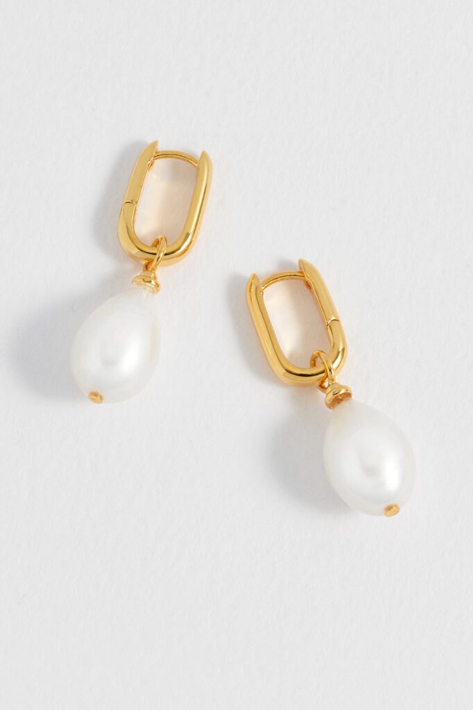 Pearl Drop Link Earrings - Gold - Estella Bartlett | The Jewellery Edit at Jaynes Bridalwear, Lincoln
