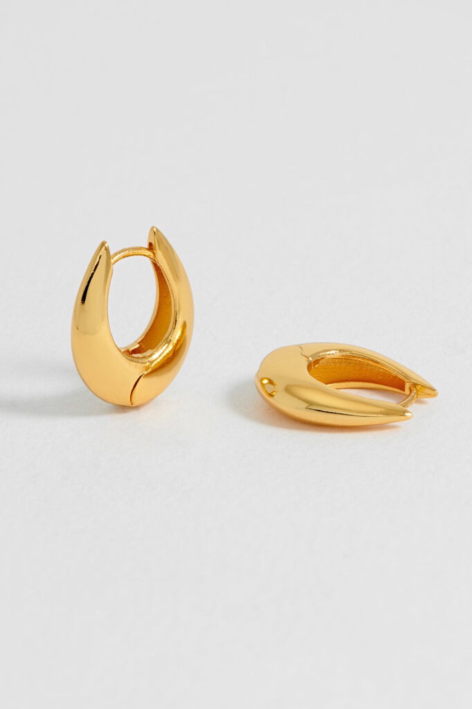 Oval Drop Hinge Hoop Earrings - Gold - Estella Bartlett | The Jewellery Edit at Jaynes Bridalwear, Lincoln