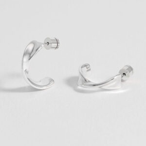 Twist Hoop Earrings - Silver - Estella Bartlett | The Jewellery Edit at Jaynes Bridalwear, Lincoln
