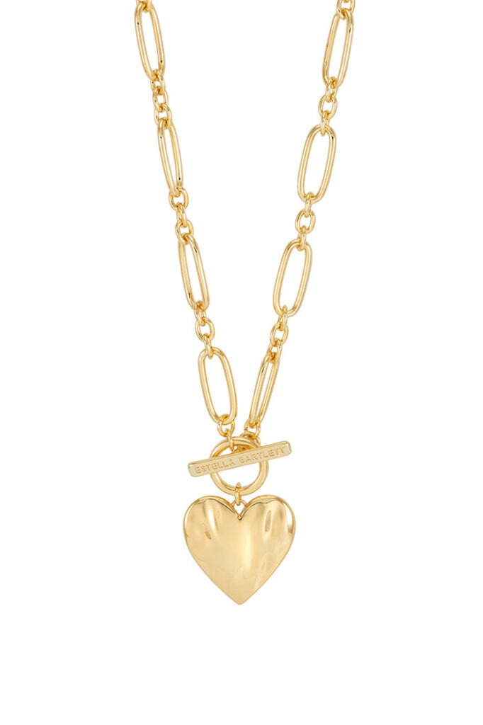 Oversized Molten Heart Necklace - Gold - Estella Bartlett | The Jewellery Edit at Jaynes Bridalwear, Lincoln
