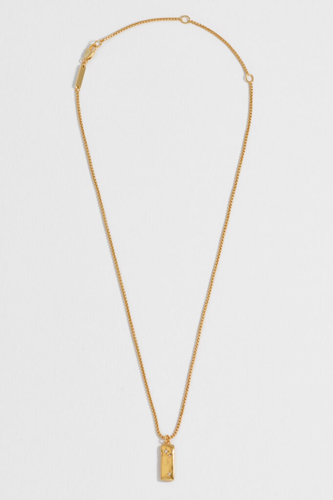 Molten Tablet CZ Drop Pendant Necklace - Gold - Estella Bartlett | The Jewellery Edit at Jaynes Bridalwear, Lincoln